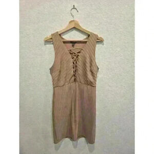 Lace up tan dress Sz Large